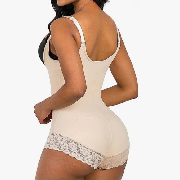 SHAPERX NWT Tummy Control Girdle Compression Bodysuit Lace Shorts - Picture 2 of 16